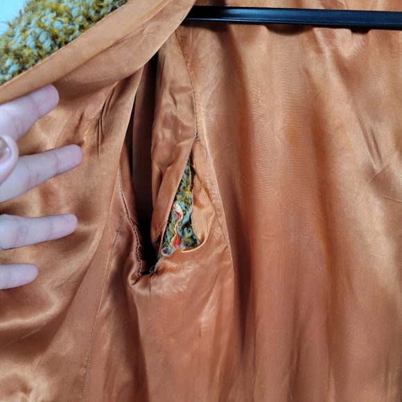 RARE VINTAGE 1960s Tweed Fit & Flare Peacoat Rust - Picture 13 of 16